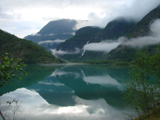 Clouds over fjord