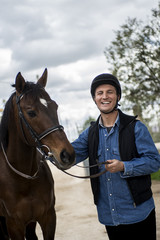 Fototapeta premium cavallo e cavaliere