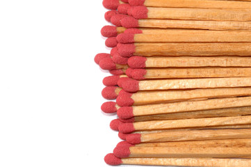 Close-up of a red matches isolated on a white background