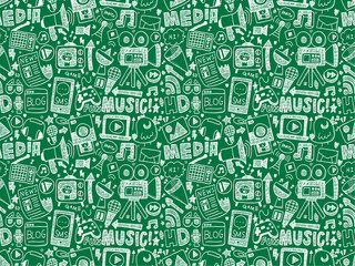 seamless doodle media pattern