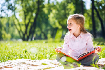 Sweet girl in park