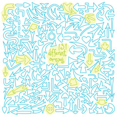 Set 131 different arrows. Design elements.