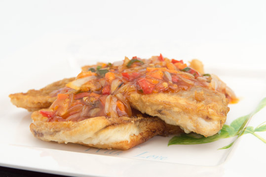 Fish Fillet with three flavor spicy sauce