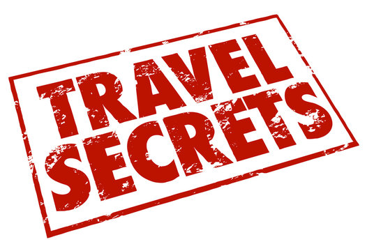 Travel Secrets Stamp Red Ink Advice Tips Information