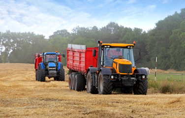 Obraz premium Tractors on harvest