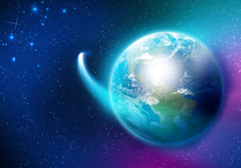 Planet and satellite
