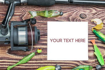fishing tackle and photoframe