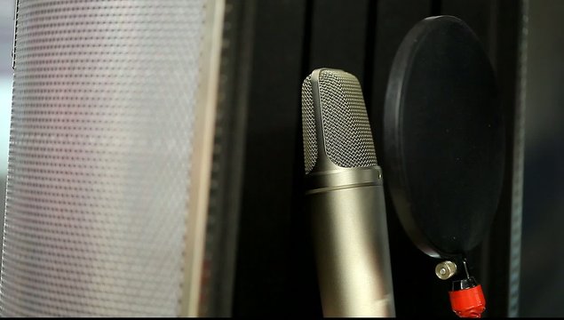 microphone at the front in the studio