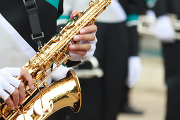 Obraz premium Orchestra is play a musical instrument