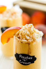 Peaches and cream cold drink