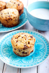 Chocolate and apricot muffins