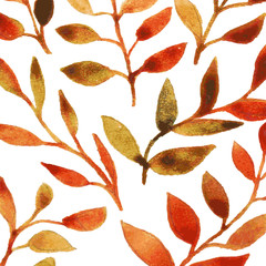 vector autumn watercolor leaf pattern template