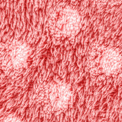 faux fur painted red closeup