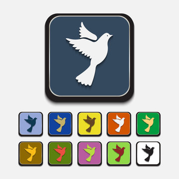 Stylish colored icons, dove