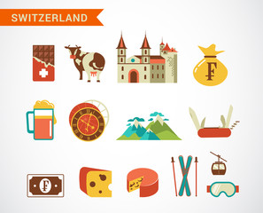 Obraz premium Switzerland - vector icons set