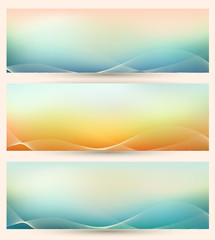 Set of abstract modern geometric banners background