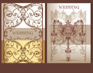 Collection of wedding cards in pastel colors