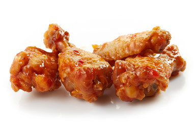 fried chicken wings with sweet chili sauce © Mara Zemgaliete