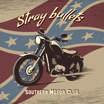 Retro motorcycle club poster