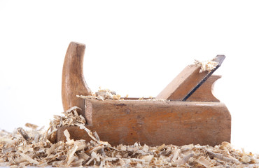 an old plane in saw dust