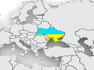 Fototapeta premium Map of worlds. Ukraine.