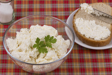 Cottage cheese in glass