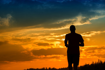 Fototapeta premium silhouette of a jogger