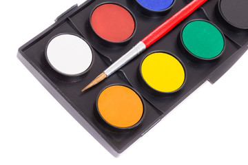 aquarelle (water paint) palette on white