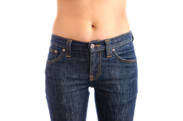 Jeans, Woman waist wearing jeans