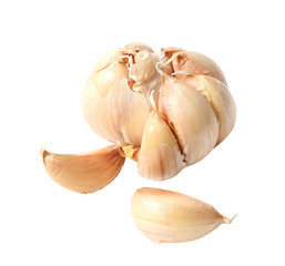 Fresh garlic set isolated on white background