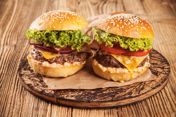 Delicious hamburgers
