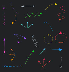 Sketch arrows vector set