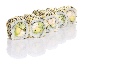 Sushi roll isolated on white background