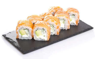 Sushi roll isolated on white background