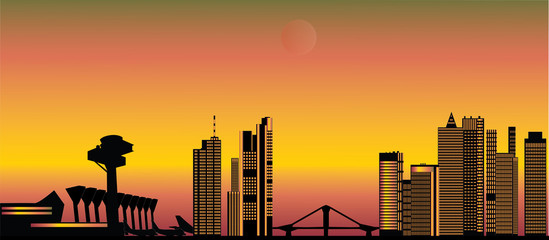 Naklejka premium frankfurt german city skyline