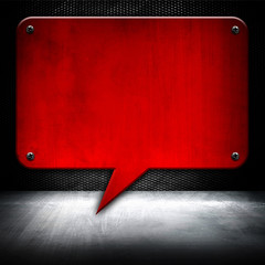 red background with dialog pattern