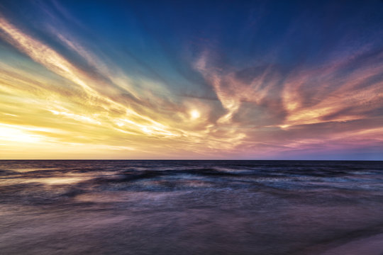 HDR image of  sunset over the sea