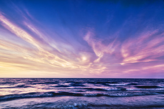 HDR image of  sunset over the sea