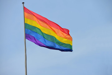 Regenbogenfahne, schwul, lesbisch, Homosexualität, Orientierung - obrazy, fototapety, plakaty