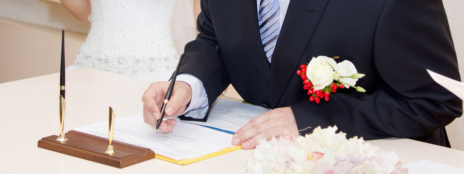 Registration of marriage in the wedding palace