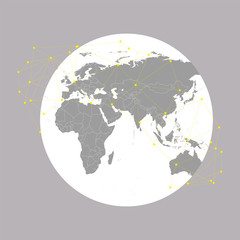 World globe Vector Illustration, background for communication