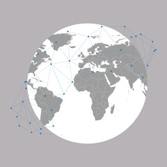 World globe Vector Illustration, background for communication