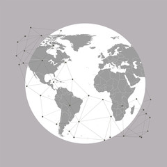 World globe Vector Illustration, background for communication