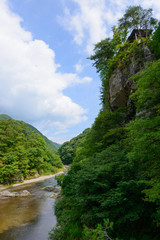 Fototapeta na wymiar Fukiware Falls in Gunma, Japan