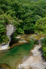 Fototapeta na wymiar Fukiware Falls in Gunma, Japan