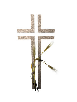 offenes Kreuz mit &Auml;hren