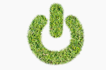 Green turf logo power switch on off