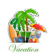 Отдых и путешествия фон, векторные иллюстрации