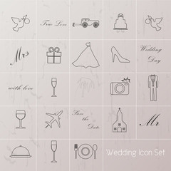 Wedding Planner Icons and Infographics