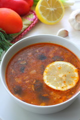 Russian meat soup - Solyanka